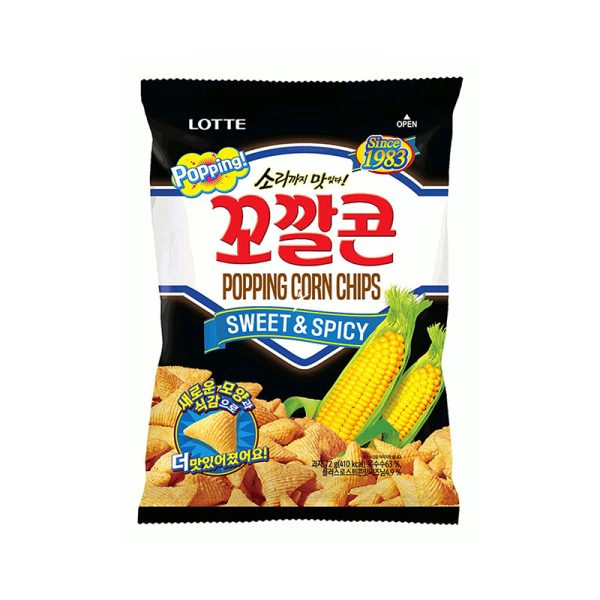 LOTTE Popping Corn Chips Sweet Spicy 72G OpenSesame